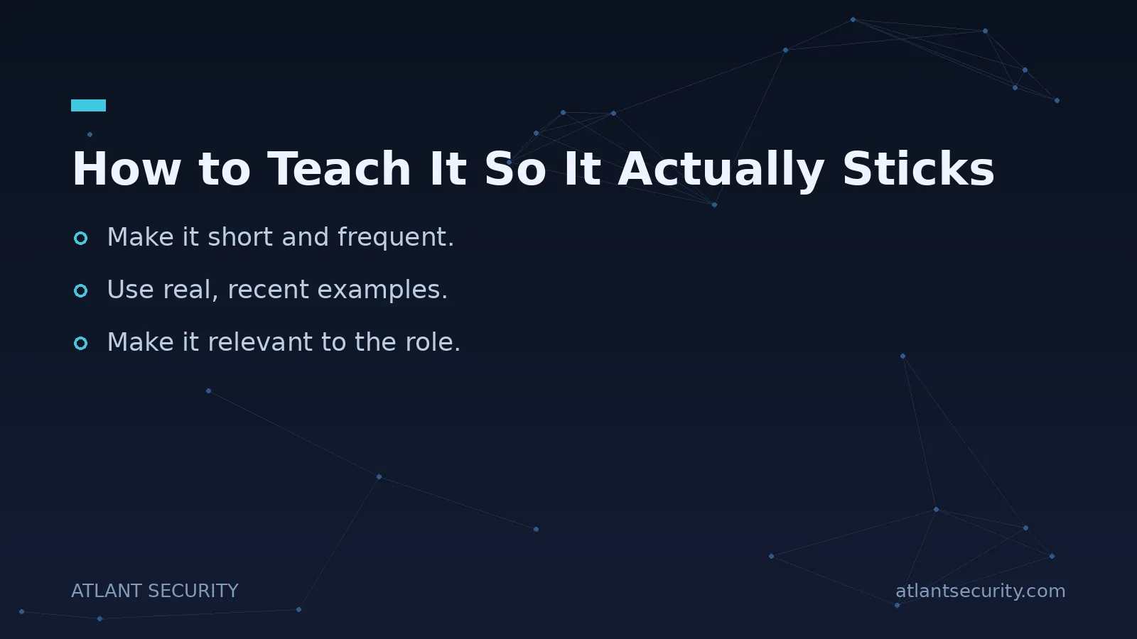 How to Teach It So It Actually Sticks - key points