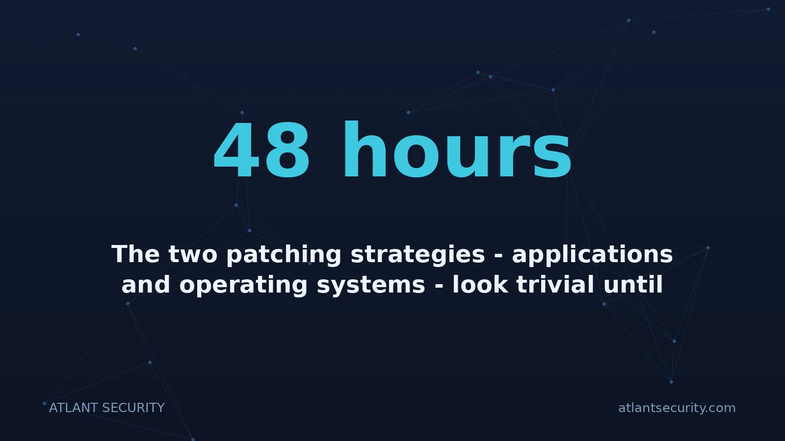 48 hours: The two patching strategies - applications and operating systems - look trivial until you read the t