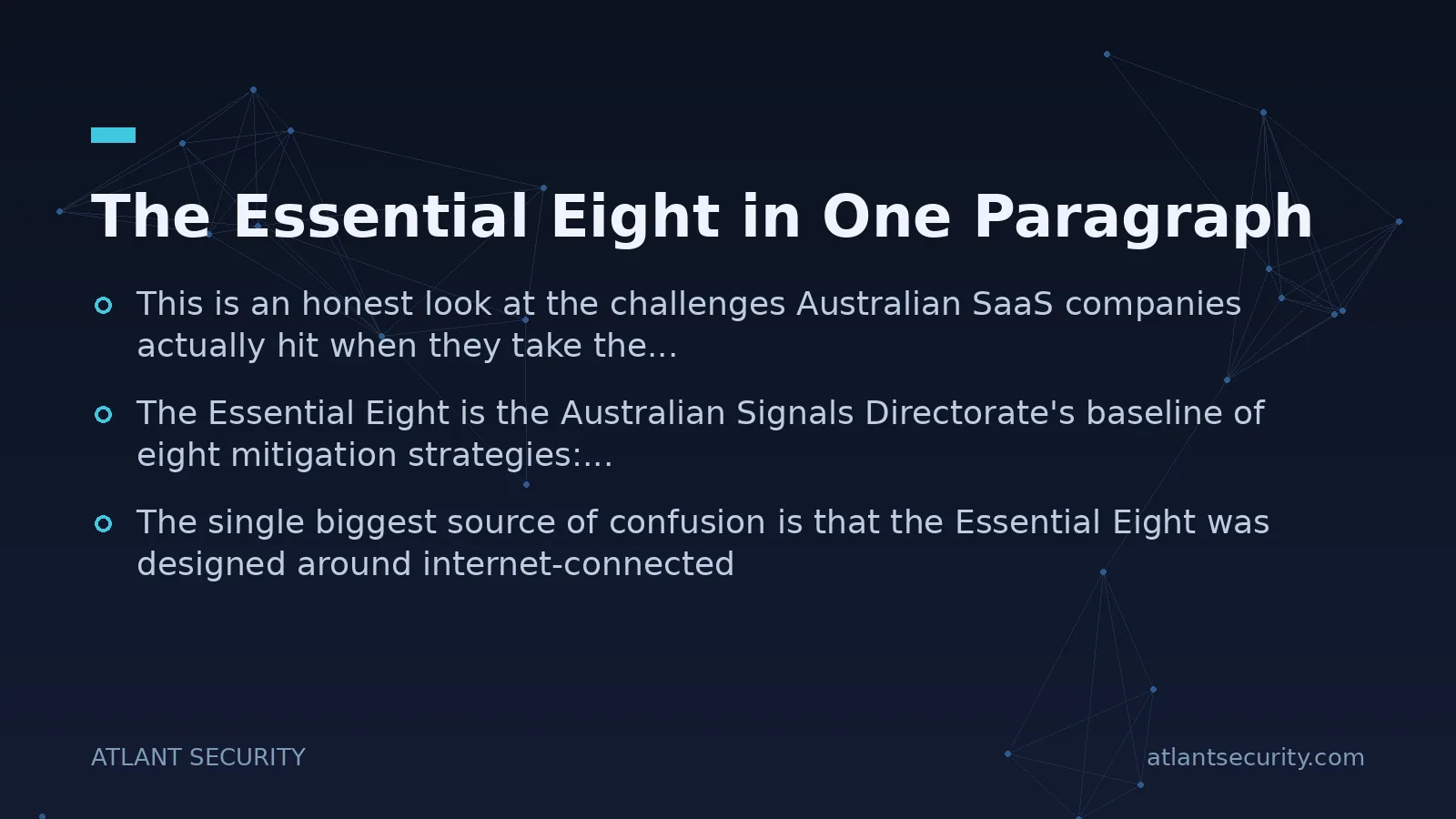 The Essential Eight in One Paragraph - key points