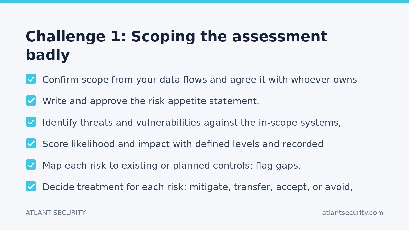 Checklist: Challenge 1: Scoping the assessment badly