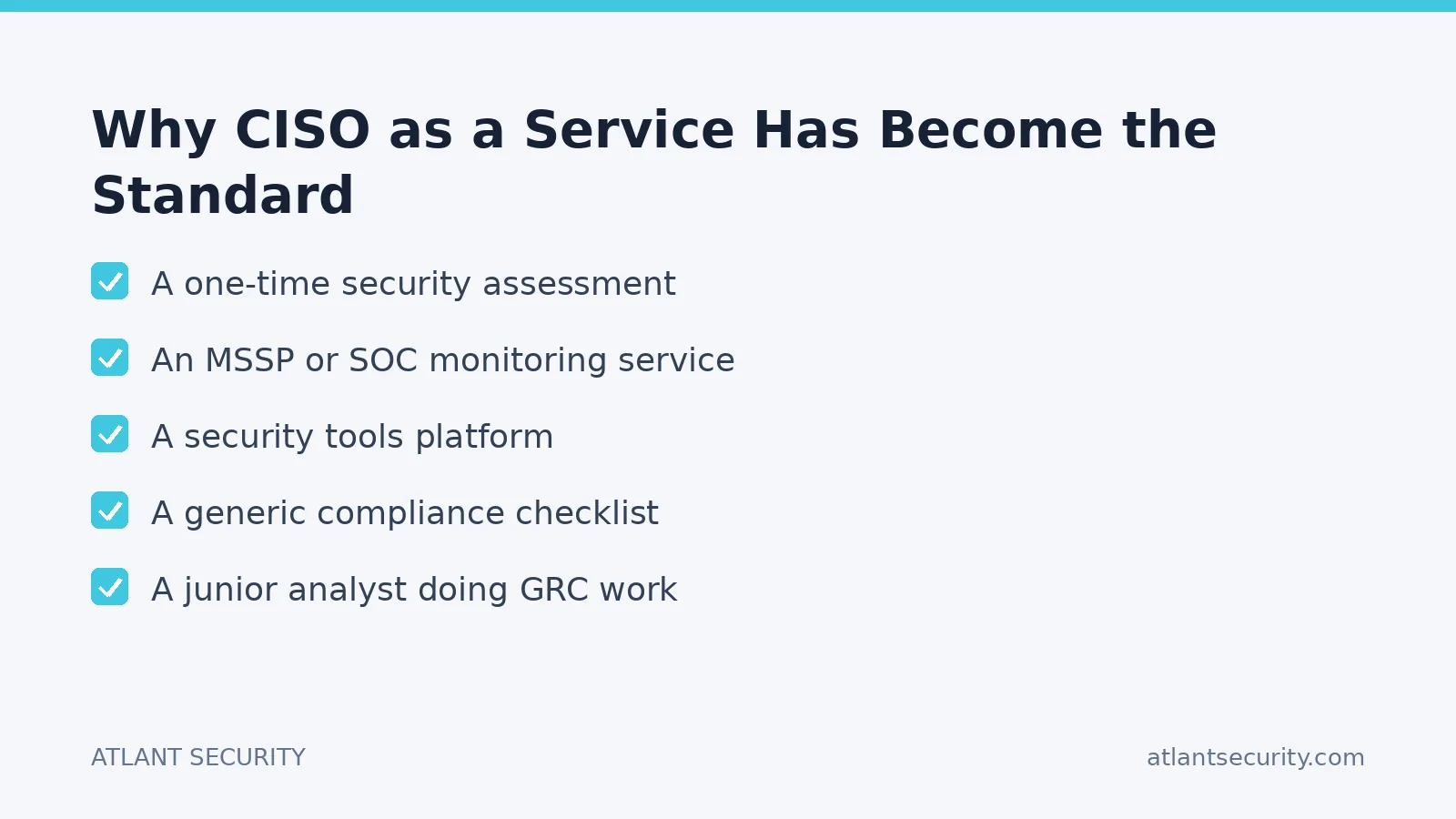 Checklist: Why CISO as a Service Has Become the Standard