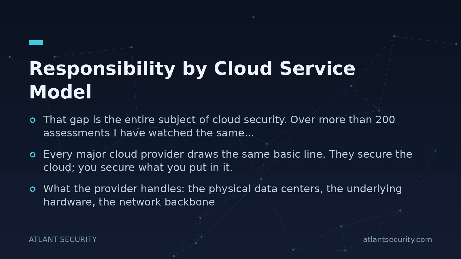 Responsibility by Cloud Service Model - key points