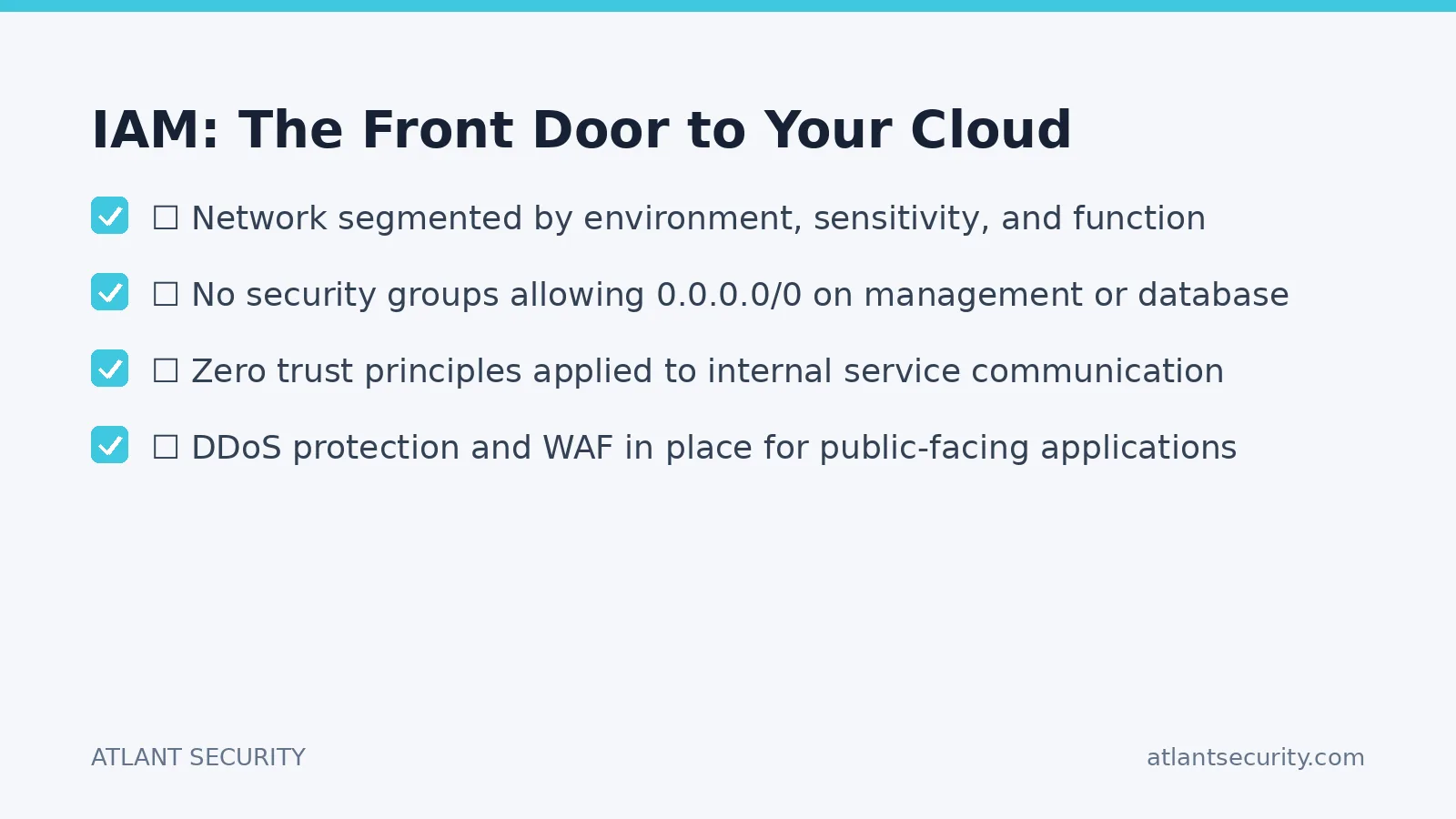 Checklist: IAM: The Front Door to Your Cloud