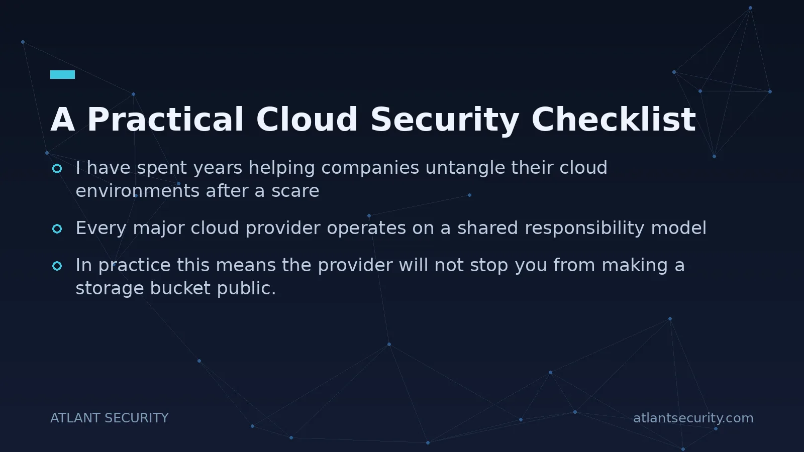 A Practical Cloud Security Checklist - key points