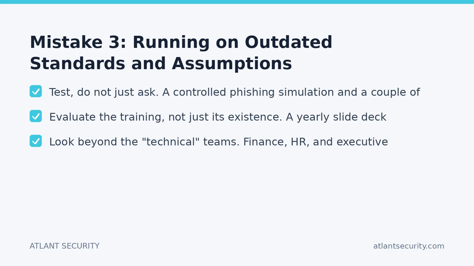 Checklist: Mistake 3: Running on Outdated Standards and Assumptions