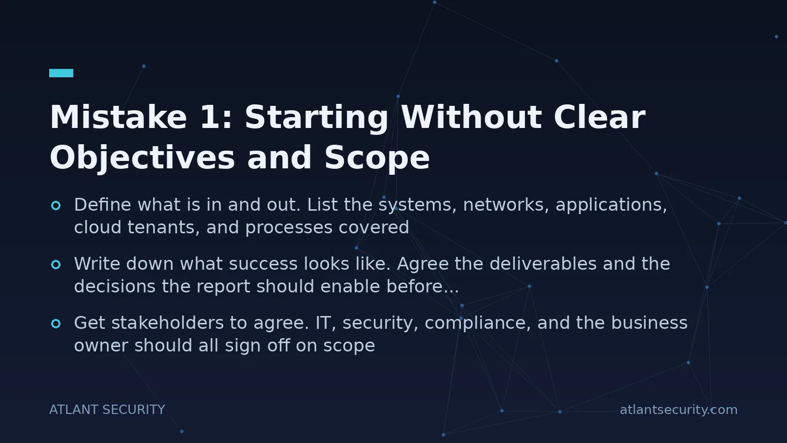 Mistake 1: Starting Without Clear Objectives and Scope - key points