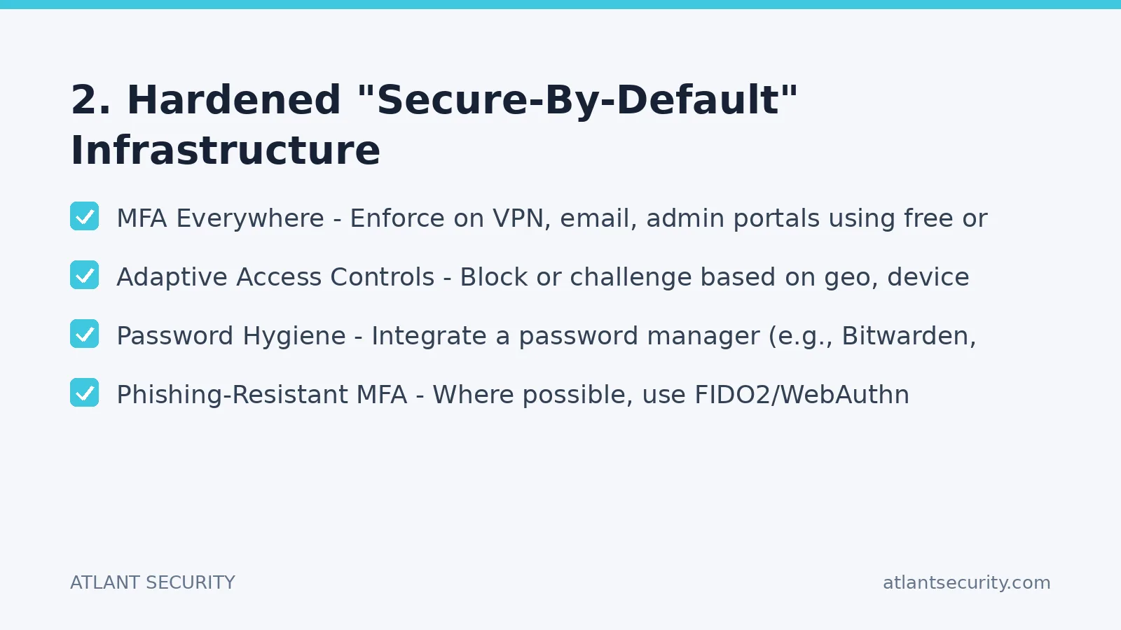 Checklist: 2. Hardened "Secure-By-Default" Infrastructure