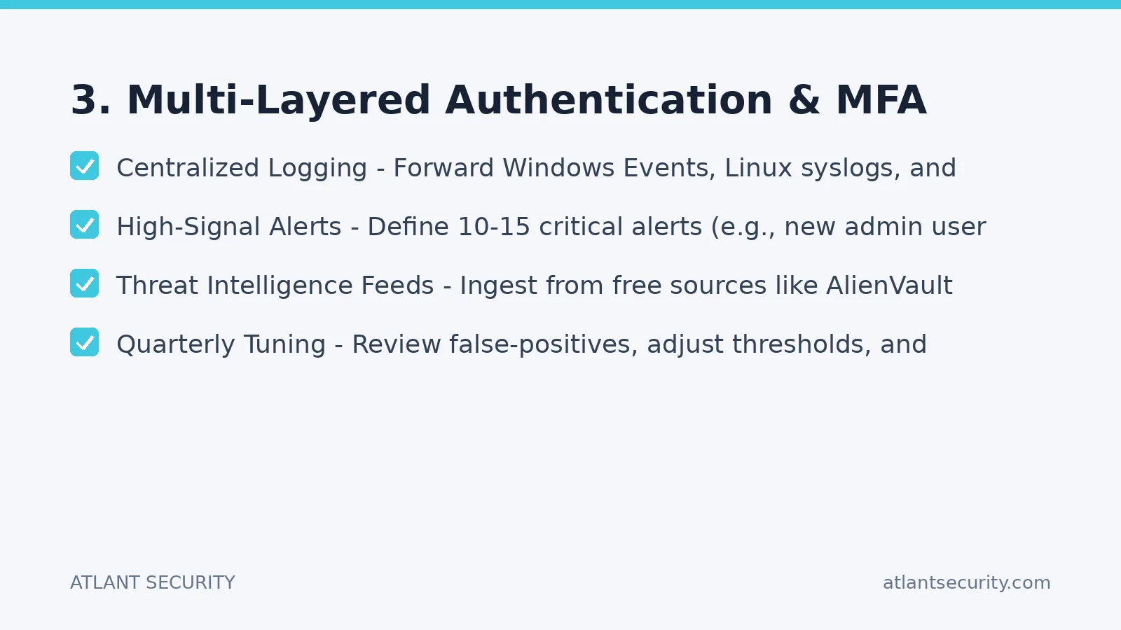 Checklist: 3. Multi-Layered Authentication & MFA