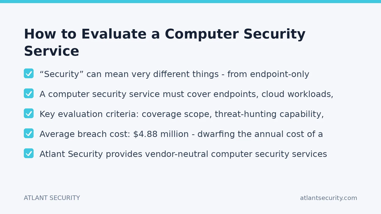 Checklist: How to Evaluate a Computer Security Service
