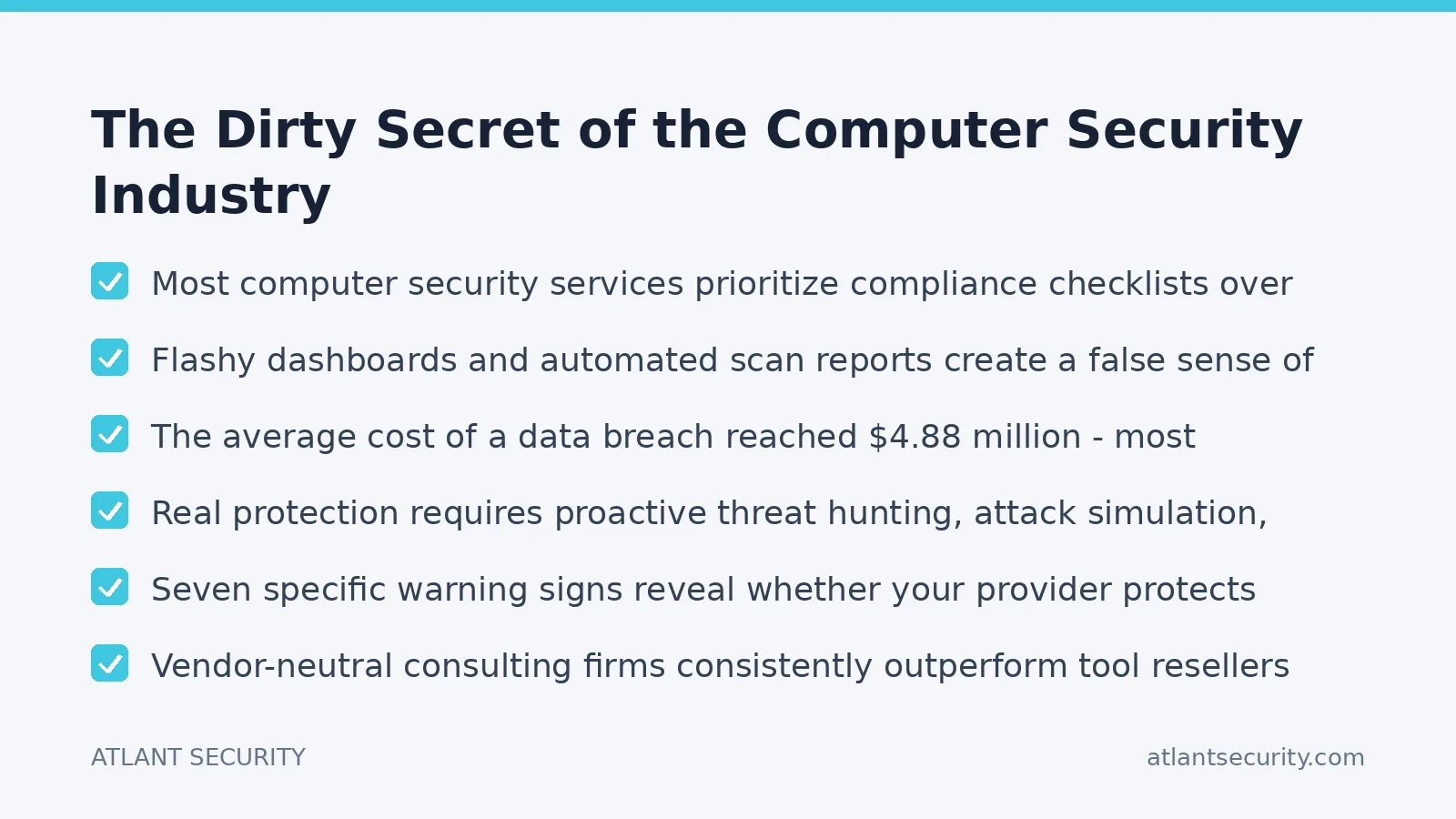 Checklist: The Dirty Secret of the Computer Security Industry