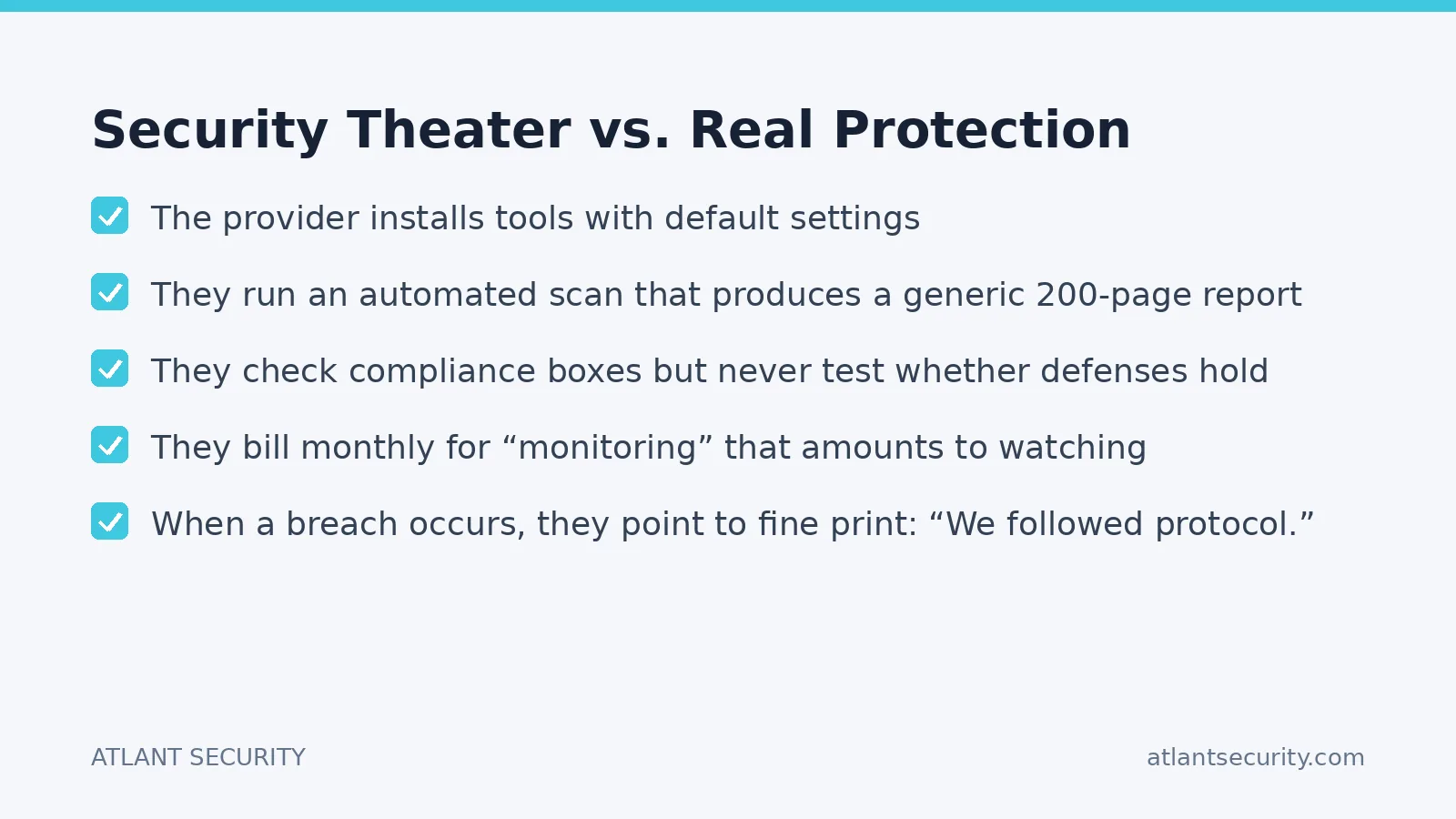 Checklist: Security Theater vs. Real Protection