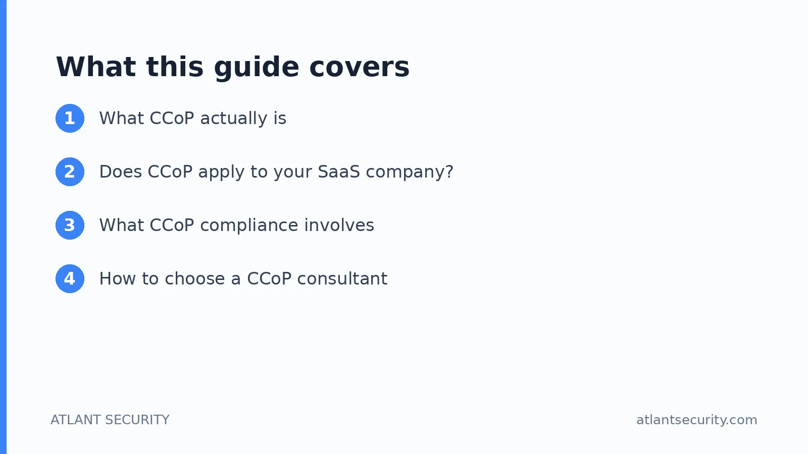 What this guide covers: What CCoP actually is, Does CCoP apply to your SaaS company?, What CCoP compliance involves