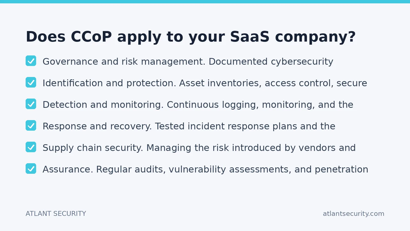 Checklist: Does CCoP apply to your SaaS company?