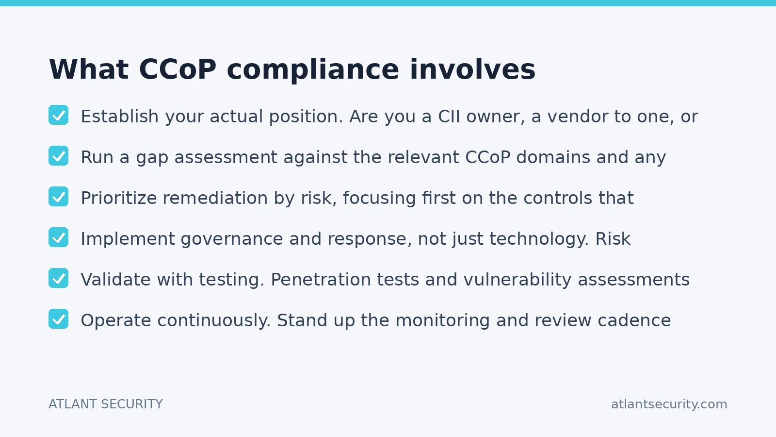 Checklist: What CCoP compliance involves