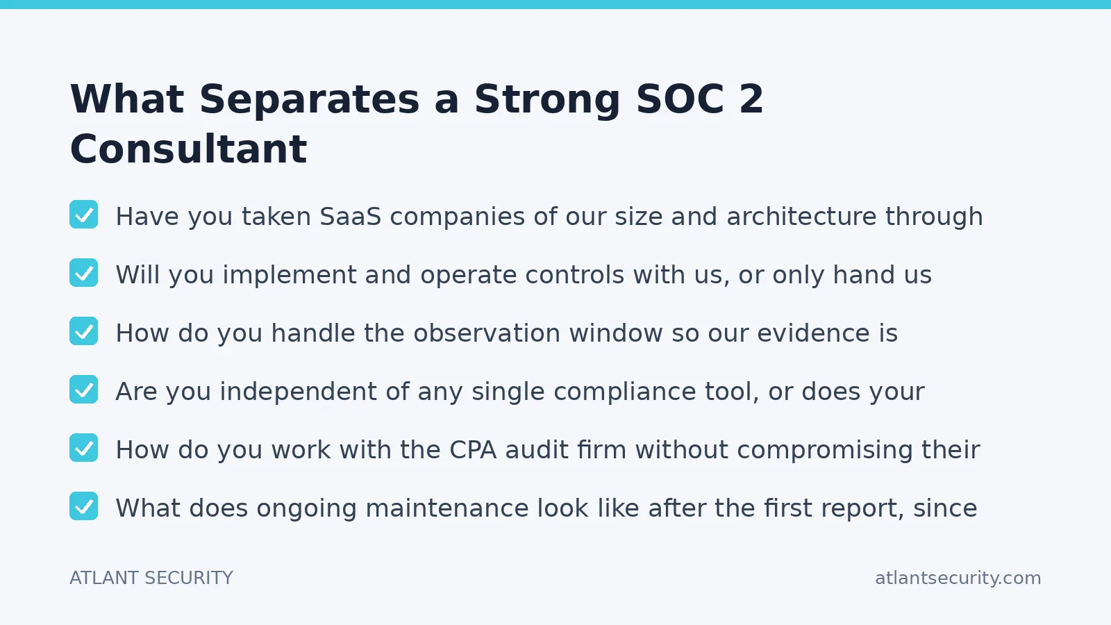 Checklist: What Separates a Strong SOC 2 Consultant