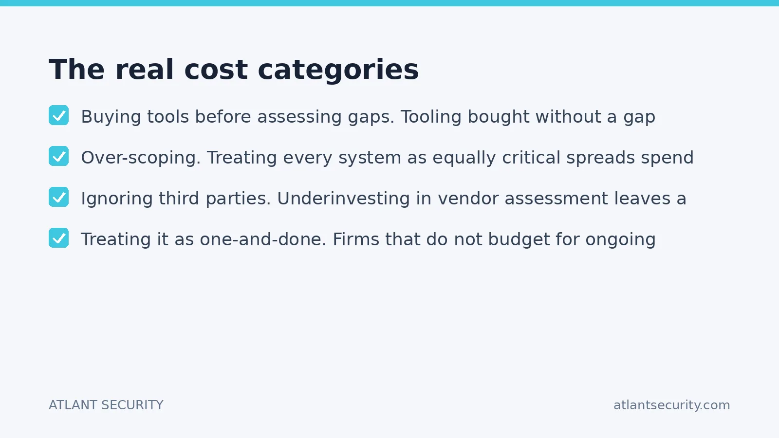 Checklist: The real cost categories