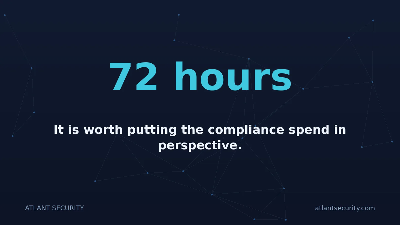 72 hours: It is worth putting the compliance spend in perspective.