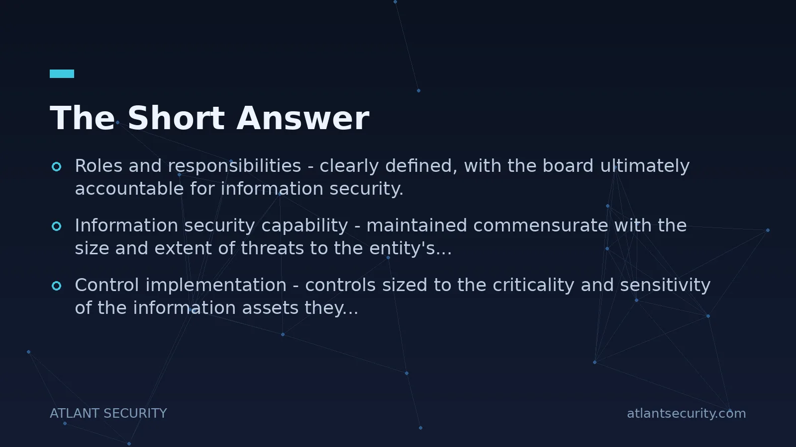 The Short Answer - key points