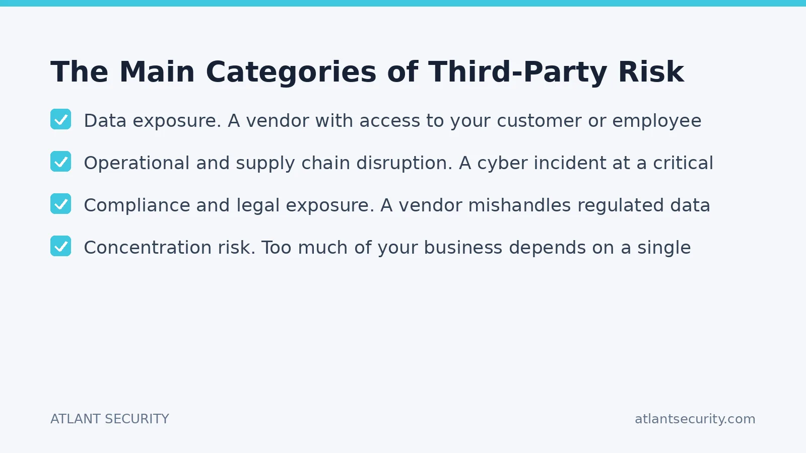 Checklist: The Main Categories of Third-Party Risk