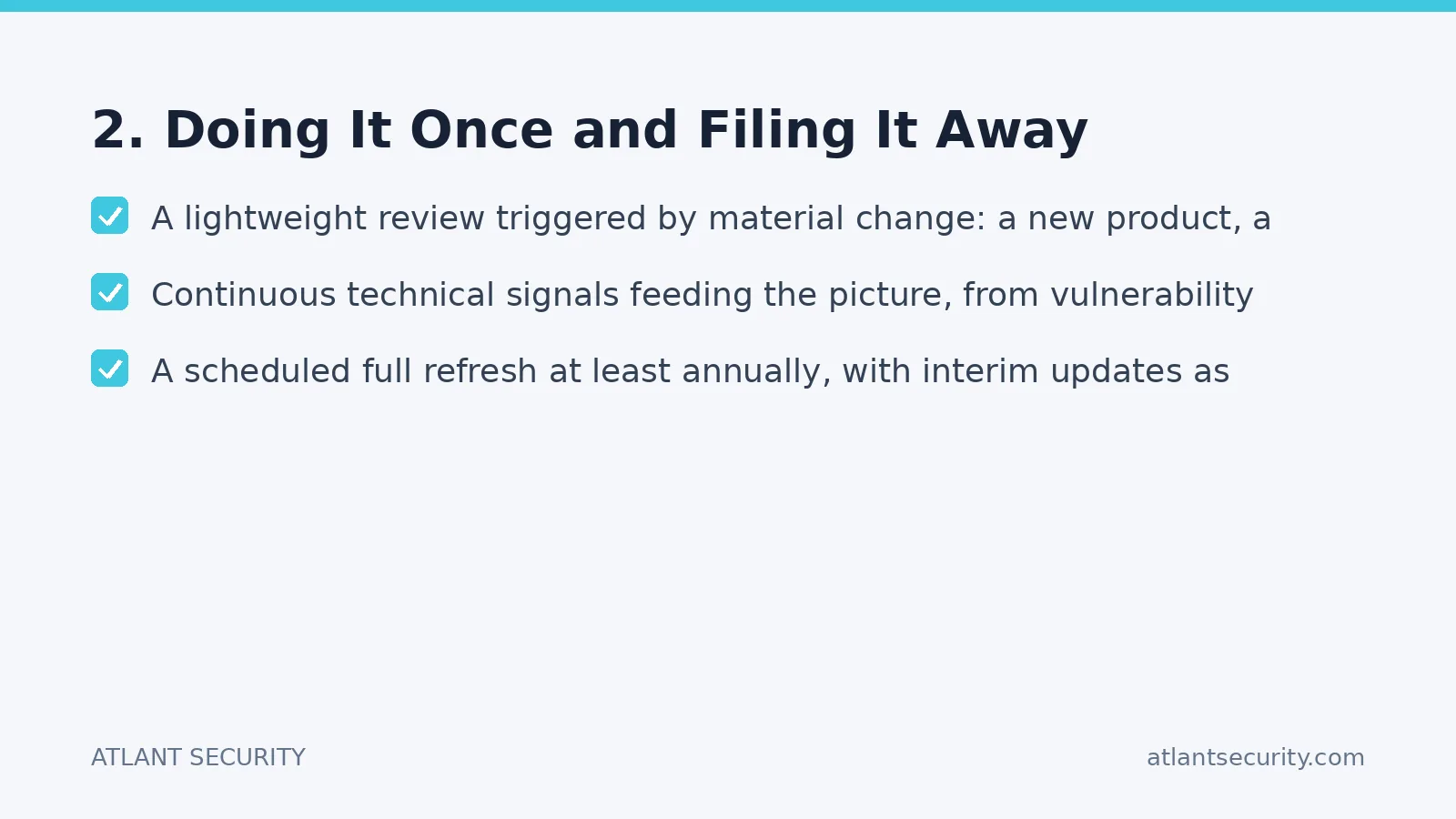 Checklist: 2. Doing It Once and Filing It Away