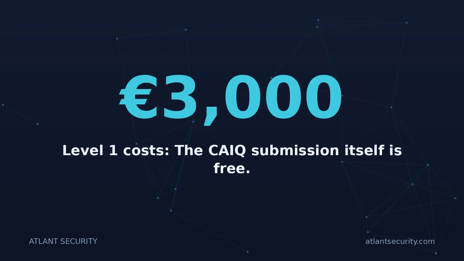 €3,000: Level 1 costs: The CAIQ submission itself is free.