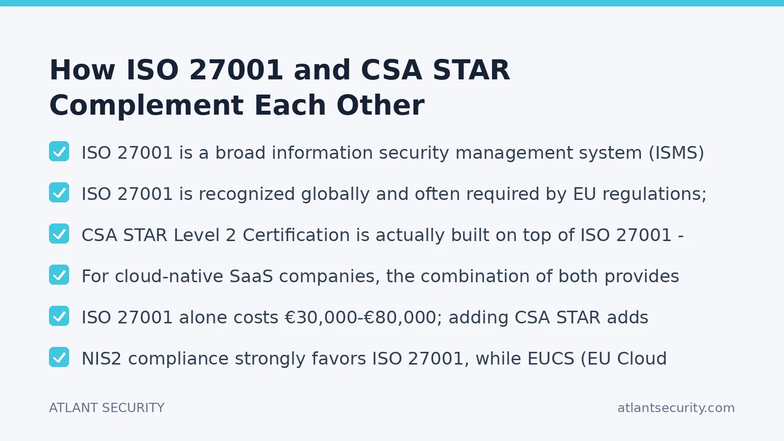 Checklist: How ISO 27001 and CSA STAR Complement Each Other