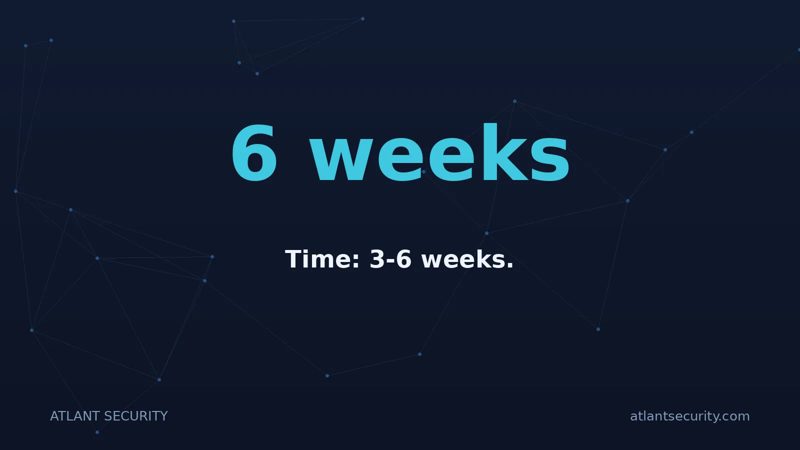 6 weeks: Time: 3-6 weeks.