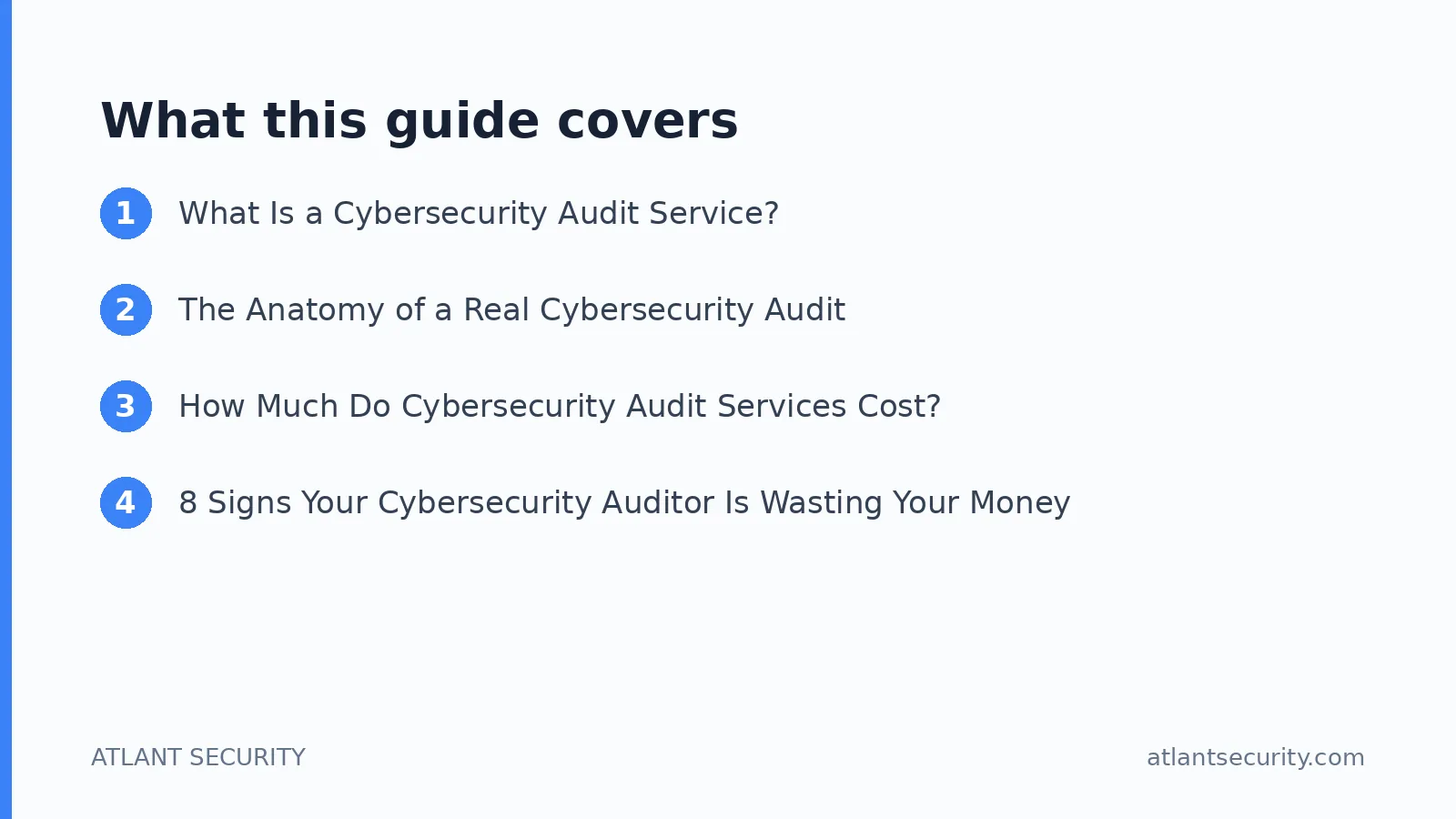 What this guide covers: What Is a Cybersecurity Audit Service?, The Anatomy of a Real Cybersecurity Audit, How Much Do Cybersecurity A