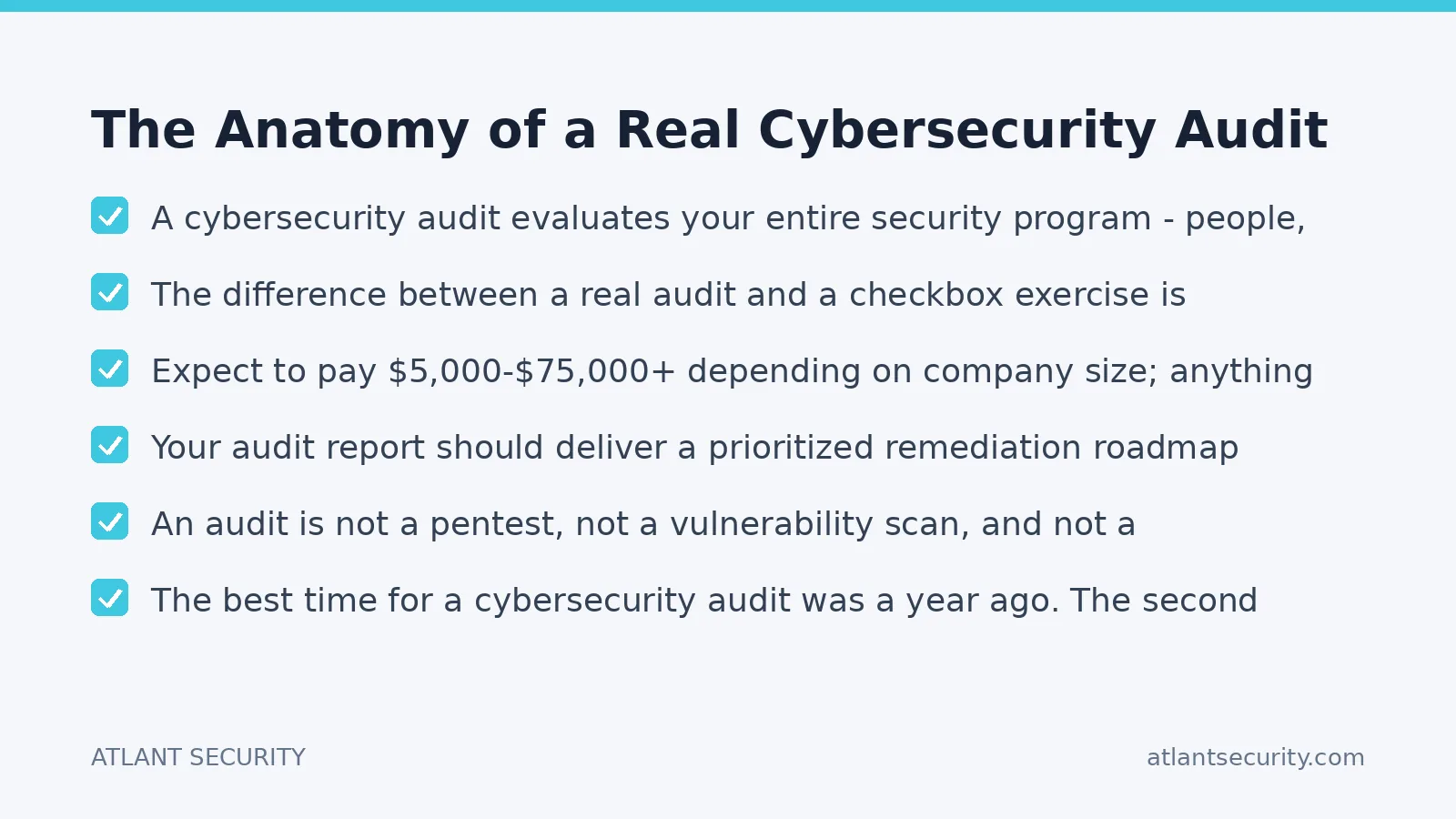 Checklist: The Anatomy of a Real Cybersecurity Audit