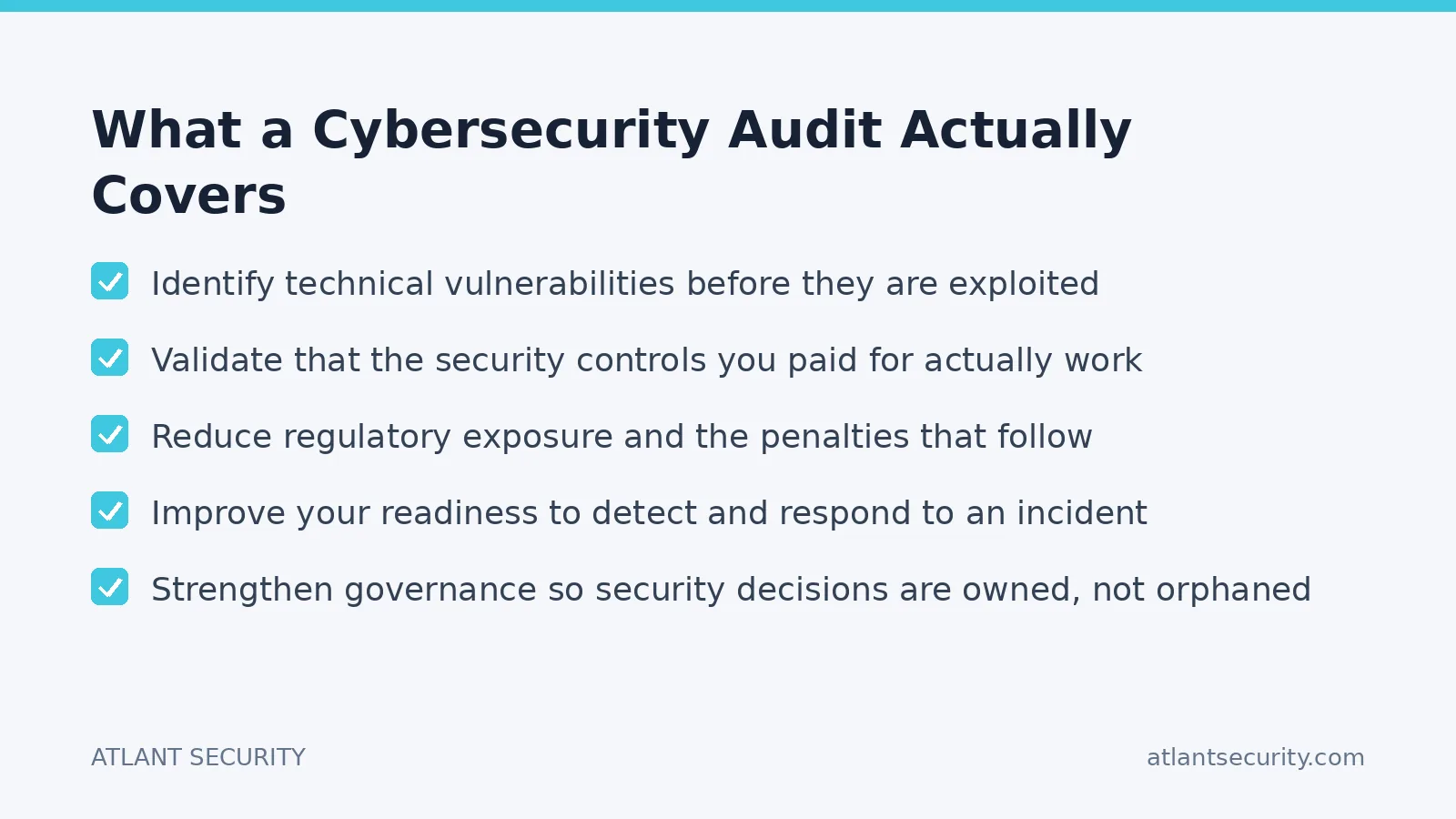 Checklist: What a Cybersecurity Audit Actually Covers