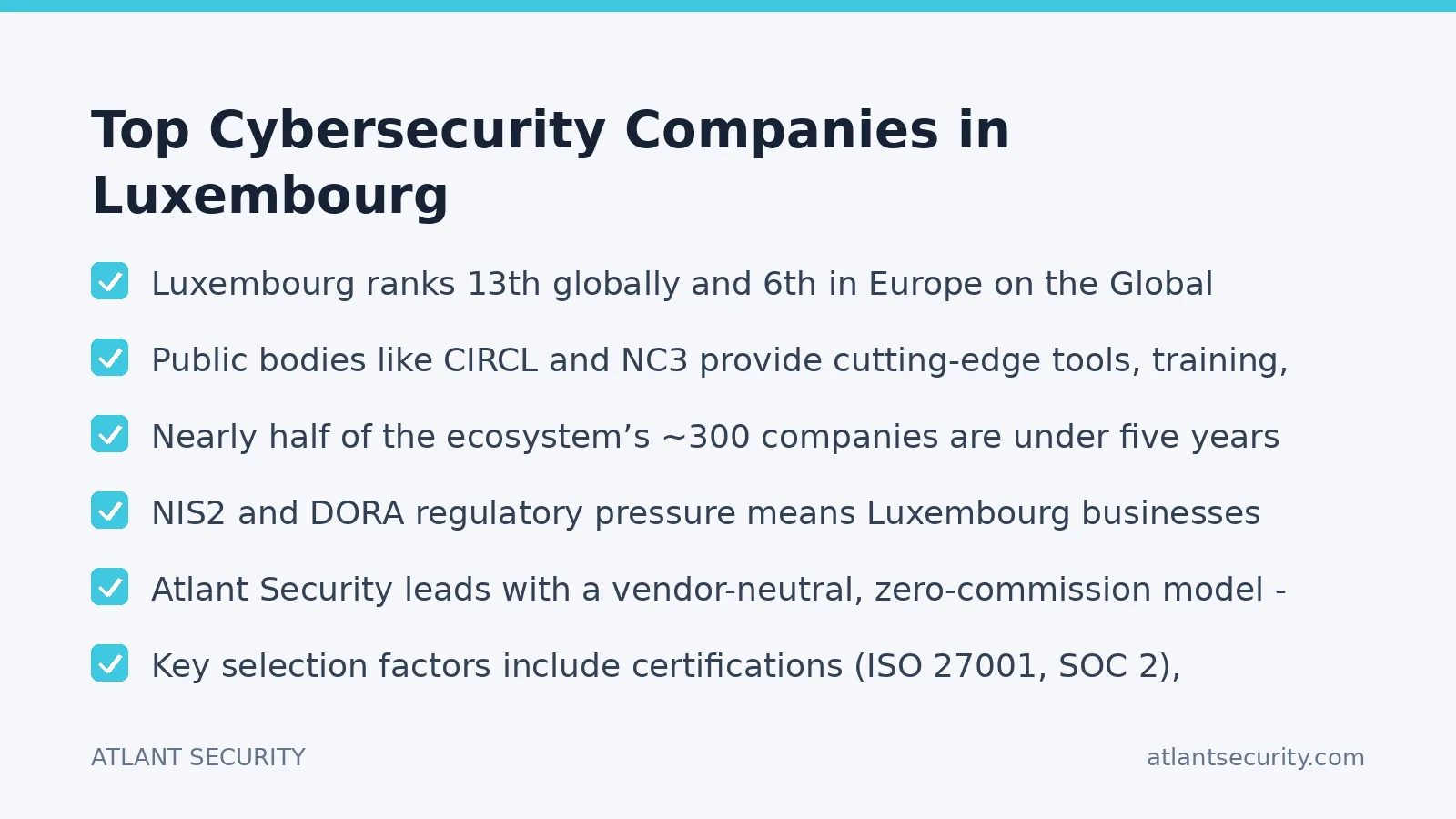 Checklist: Top Cybersecurity Companies in Luxembourg
