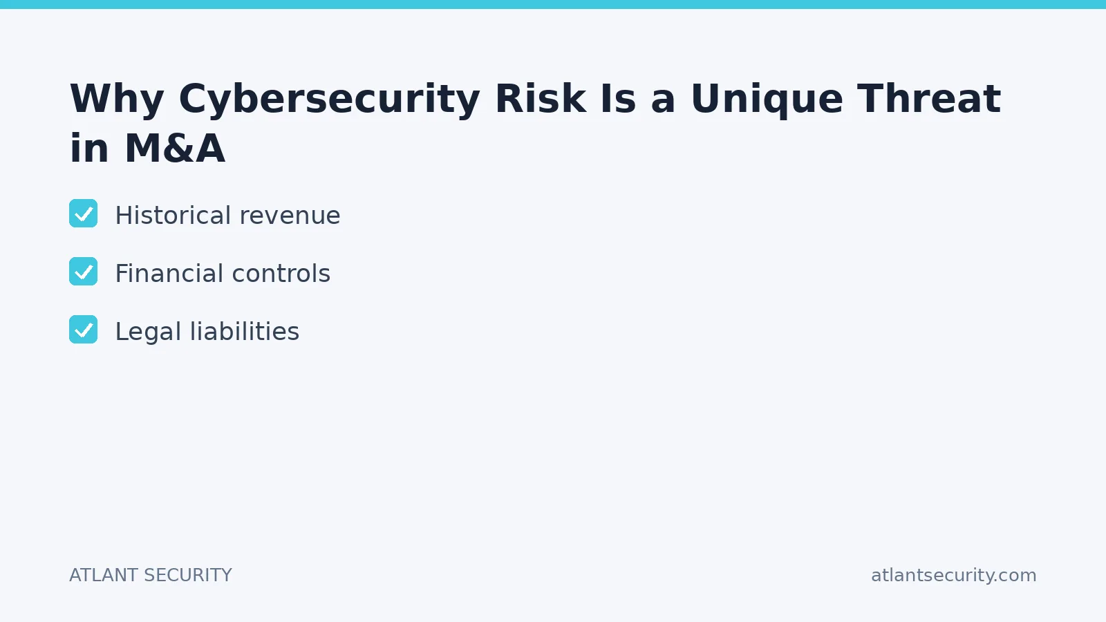 Checklist: Why Cybersecurity Risk Is a Unique Threat in M&A