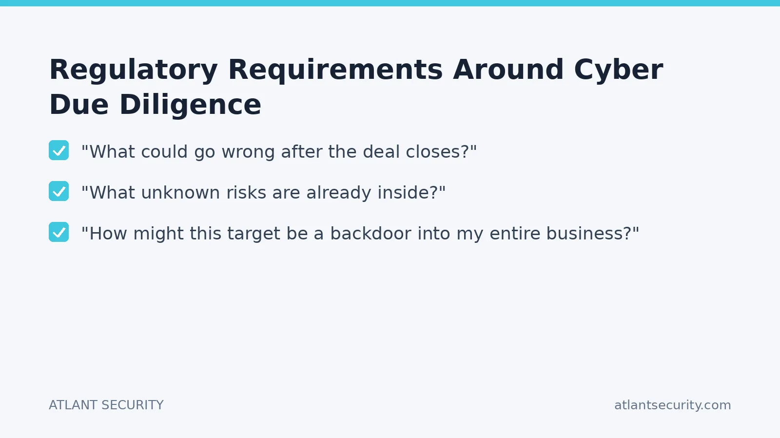Checklist: Regulatory Requirements Around Cyber Due Diligence
