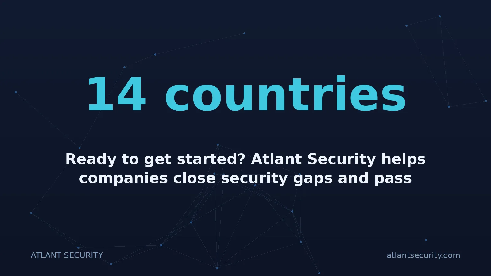 14 countries: Ready to get started? Atlant Security helps companies close security gaps and pass compliance fast