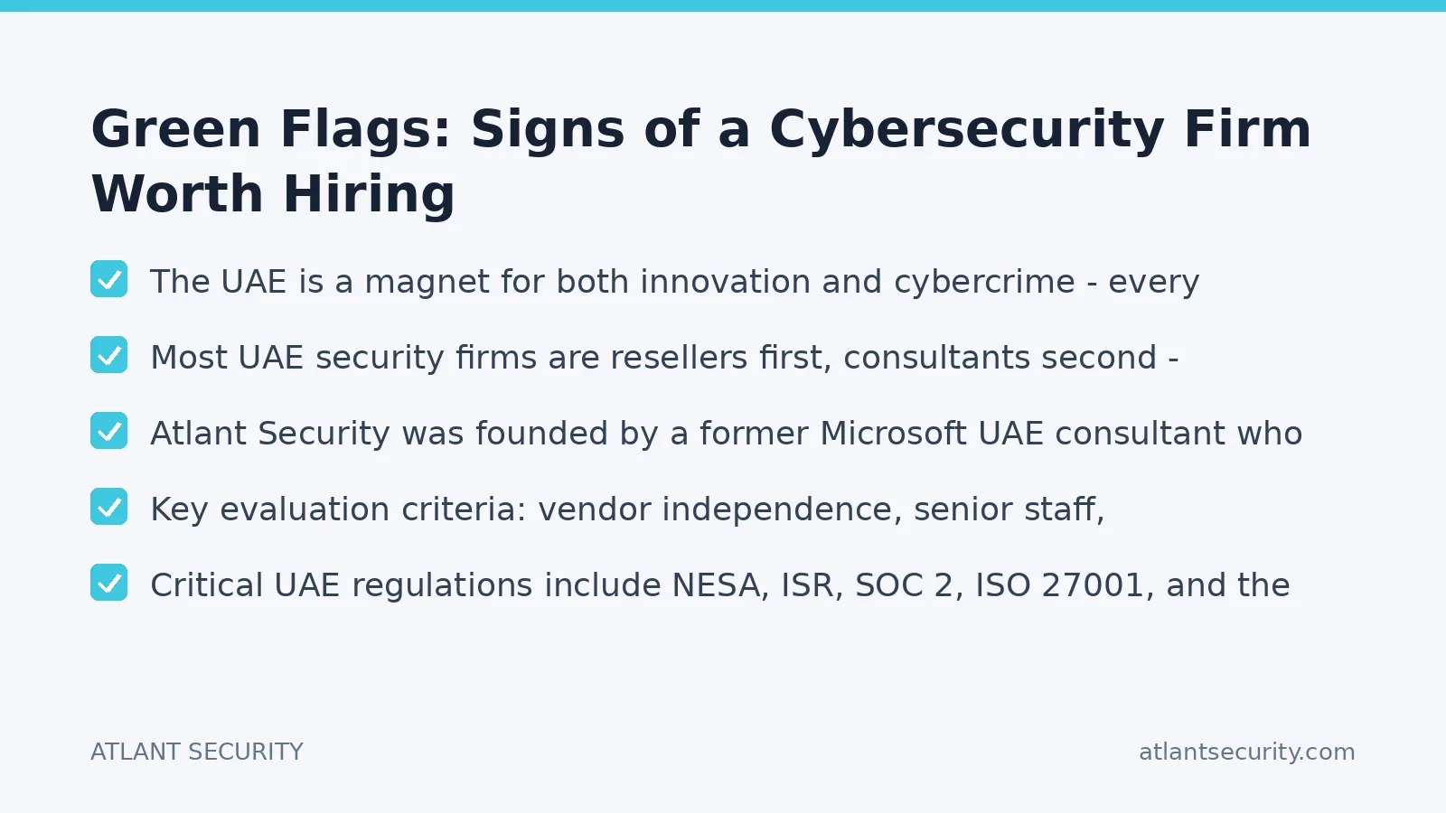 Checklist: Green Flags: Signs of a Cybersecurity Firm Worth Hiring