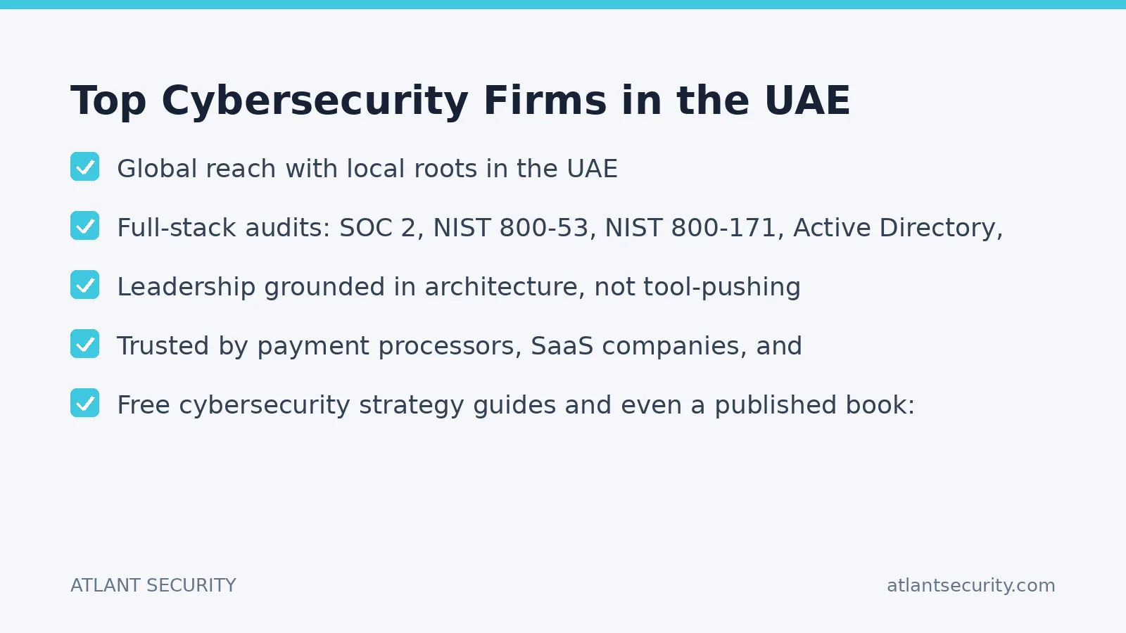 Checklist: Top Cybersecurity Firms in the UAE