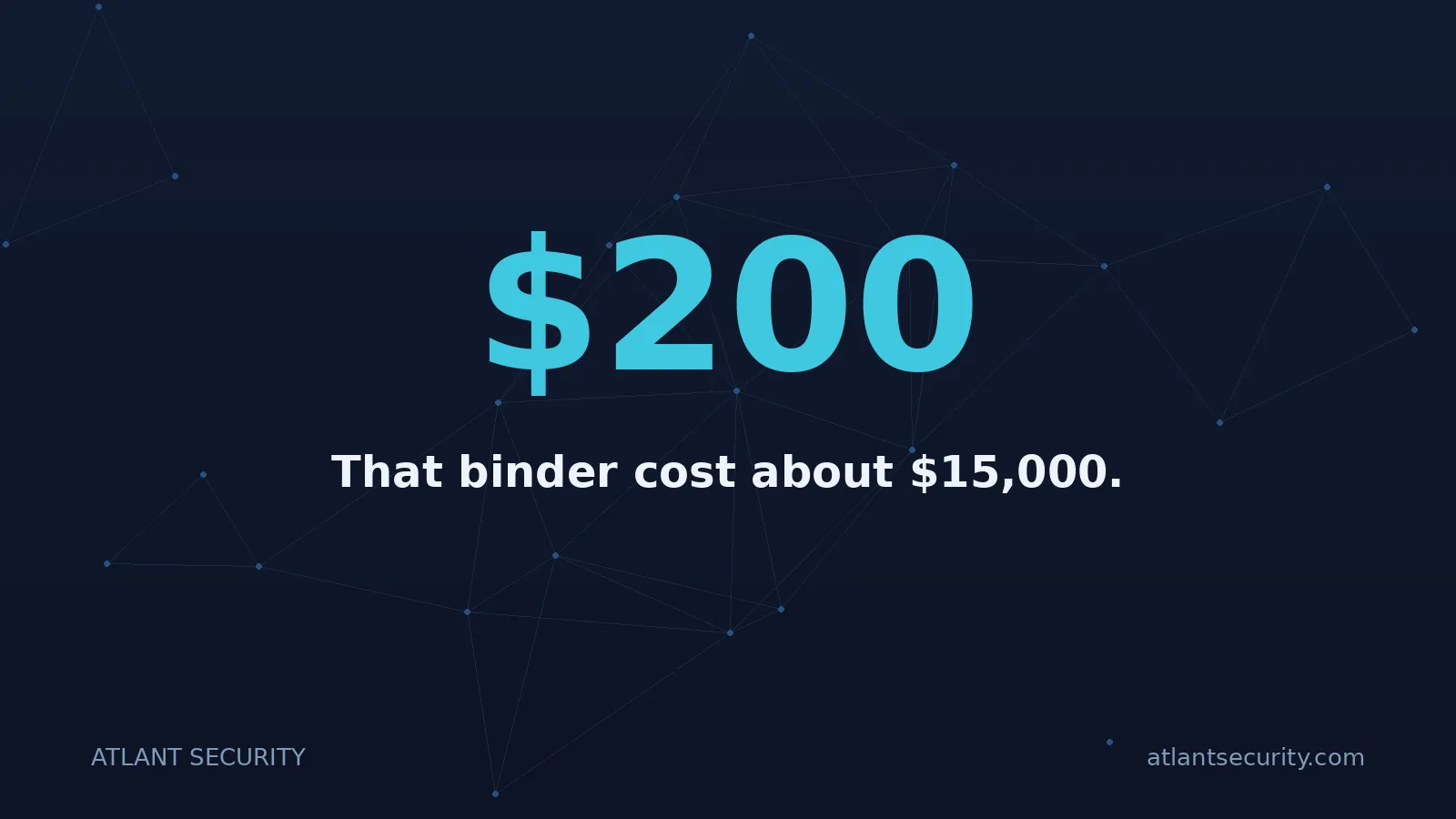 $200: That binder cost about $15,000.
