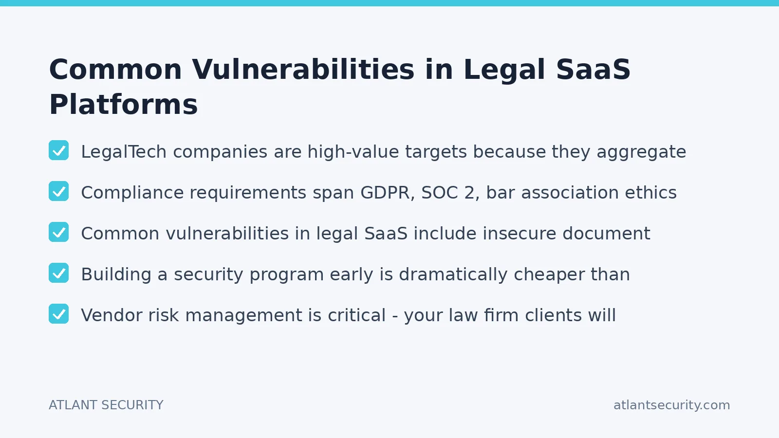 Checklist: Common Vulnerabilities in Legal SaaS Platforms