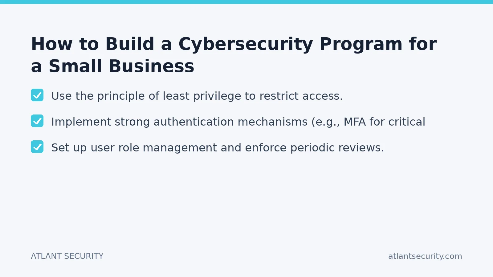 Checklist: How to Build a Cybersecurity Program for a Small Business