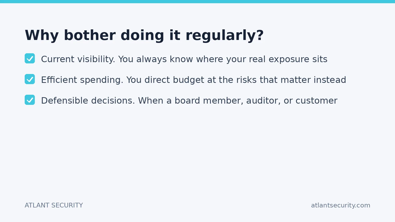 Checklist: Why bother doing it regularly?