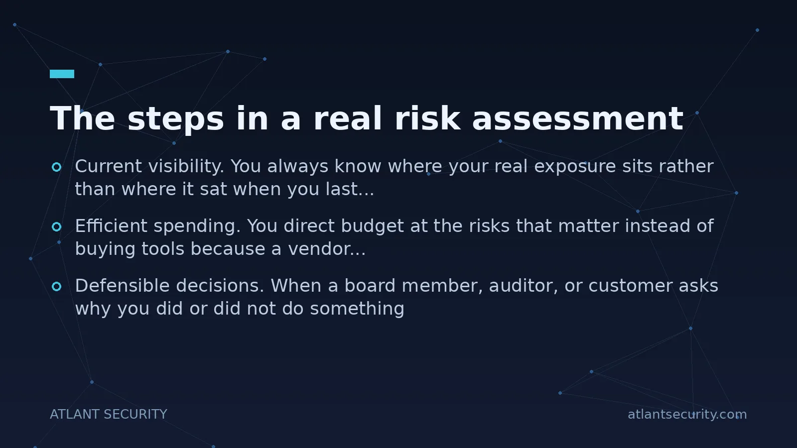 The steps in a real risk assessment - key points