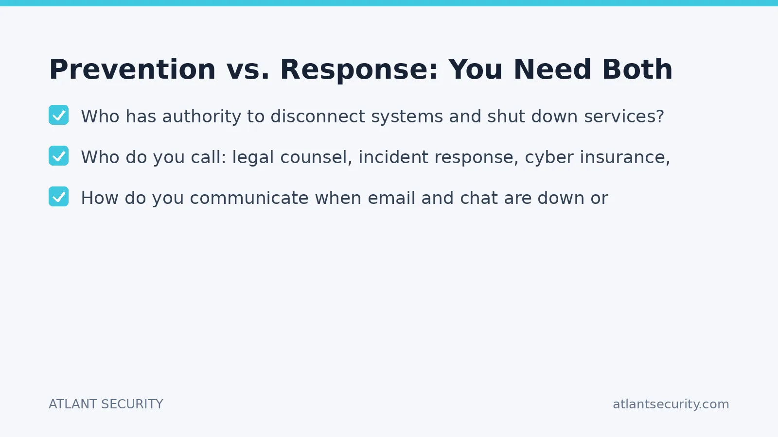 Checklist: Prevention vs. Response: You Need Both