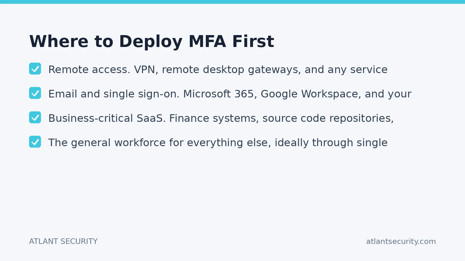 Checklist: Where to Deploy MFA First