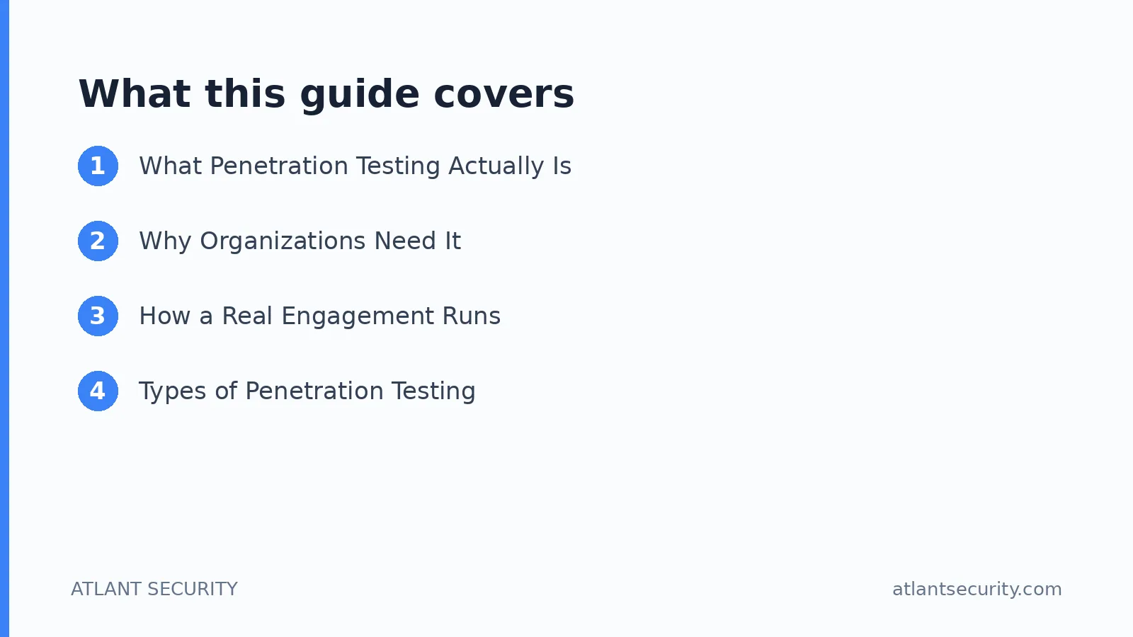 What this guide covers: What Penetration Testing Actually Is, Why Organizations Need It, How a Real Engagement Runs
