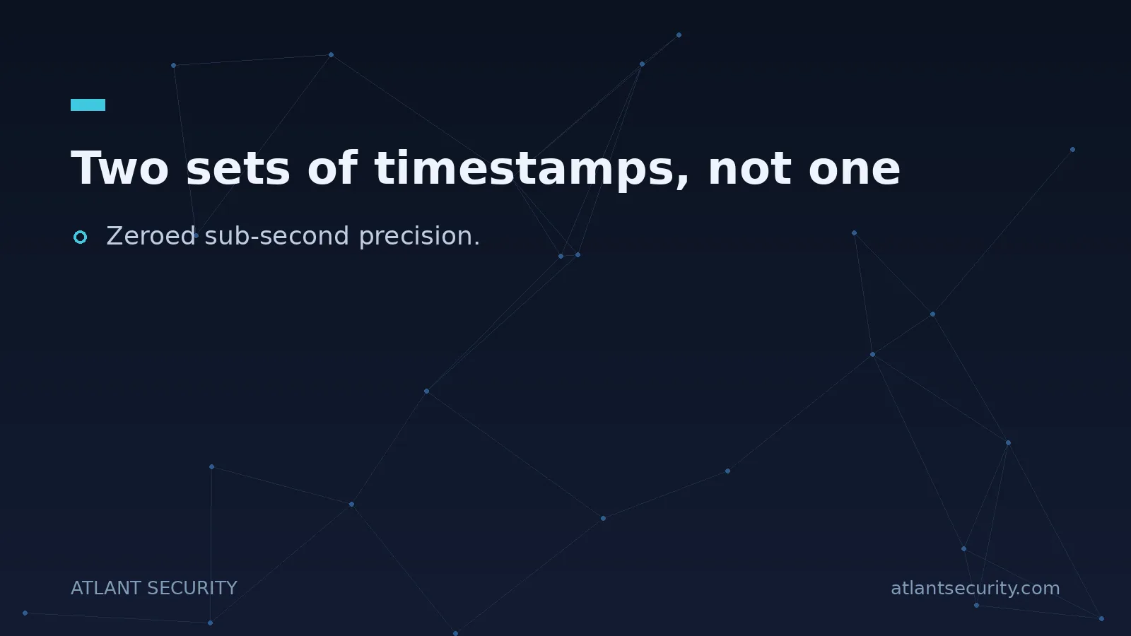 Two sets of timestamps, not one - key points
