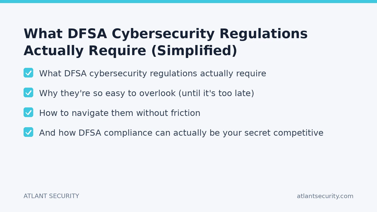 Checklist: What DFSA Cybersecurity Regulations Actually Require (Simplified)