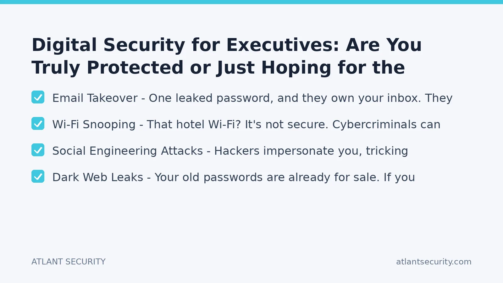 Checklist: Digital Security for Executives: Are You Truly Protected or Just Hoping for the Best?
