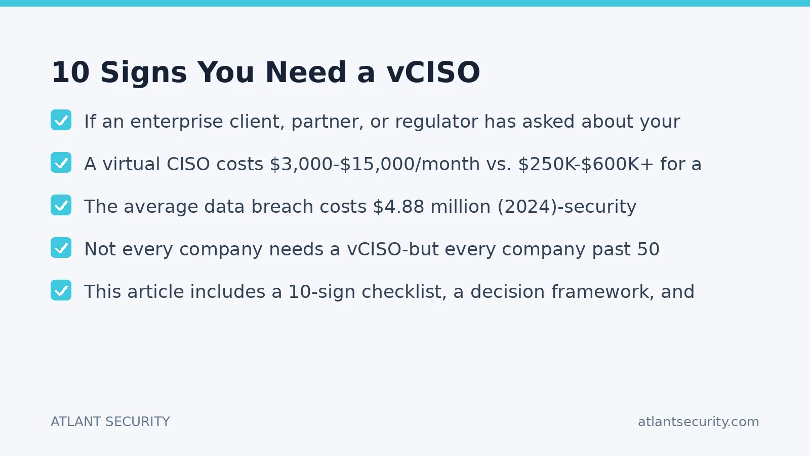Checklist: 10 Signs You Need a vCISO
