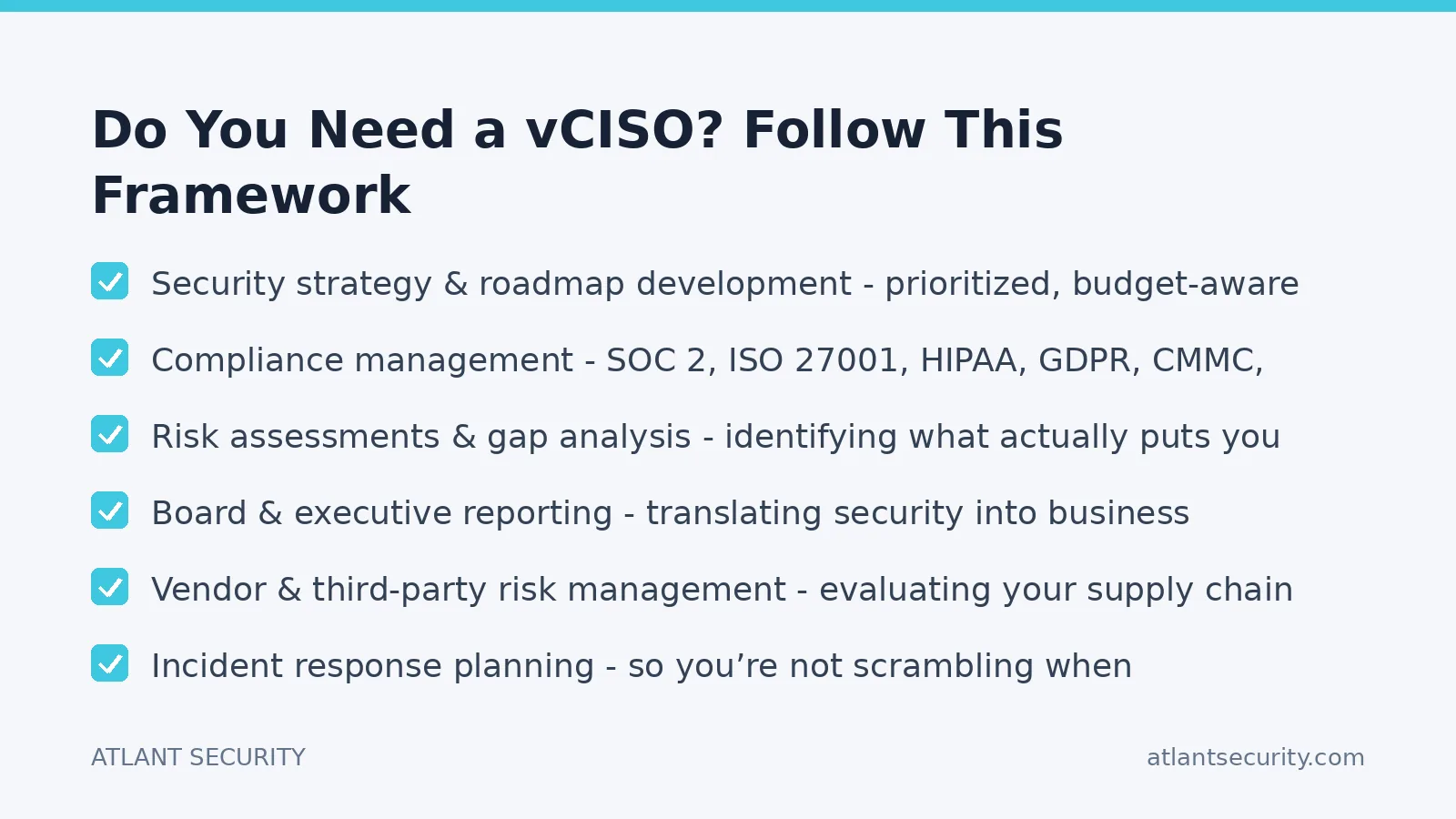 Checklist: Do You Need a vCISO? Follow This Framework