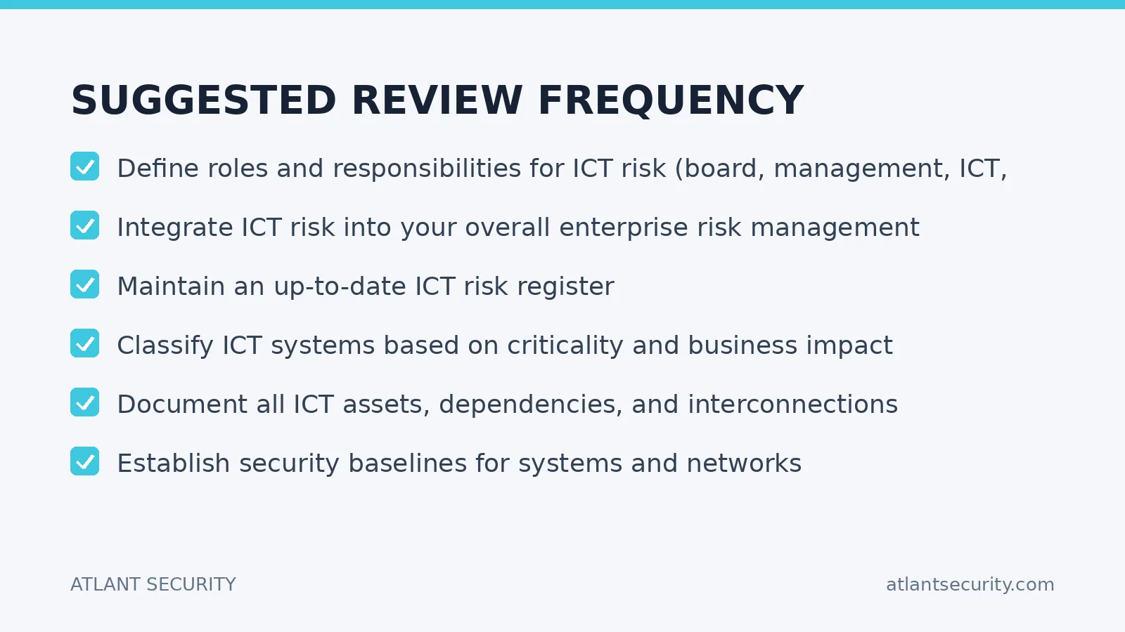 Checklist: SUGGESTED REVIEW FREQUENCY